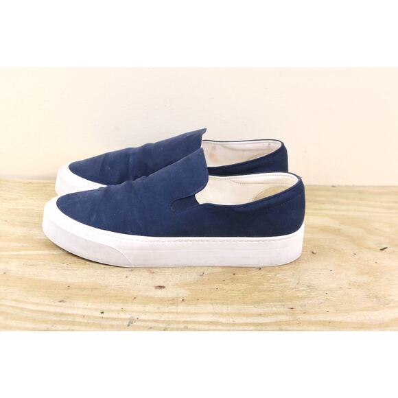 The Row Shoes Blue 38 Marie H Cotton Canvas Slip On Sneakers Italy - Picture 1 of 11